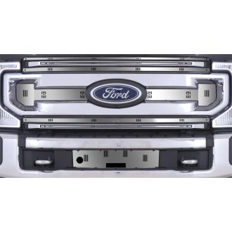 Screen Front Includes Bumper Insert Winter - Stainless (20 F250/F350 XLT w/License Plate w/Block Heater w/o ACC)