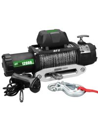 12000LB Winch 100ft Synthetic Rope 6.0hp Series Wound Motor Roller Fairlead